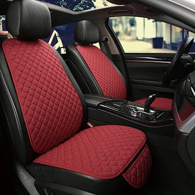 Universal Car Seat Cover Protector Linen Front Rear Back Flax Summer Cushion Pad Mat Sedan Suv Pick-up Car Interior Accessories CM World