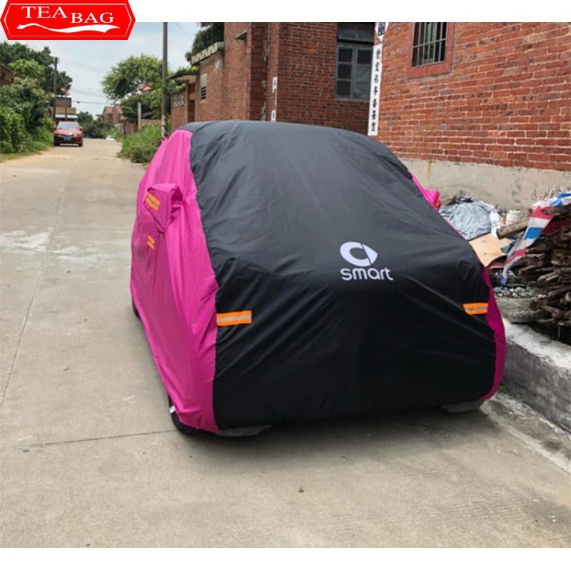 Car Styling Waterproof Full Car Covers Clothes Outdoor Sunshade Dustproof Snow for Smart Fortwo Forfour 451 453 Accessories Car Mobile World