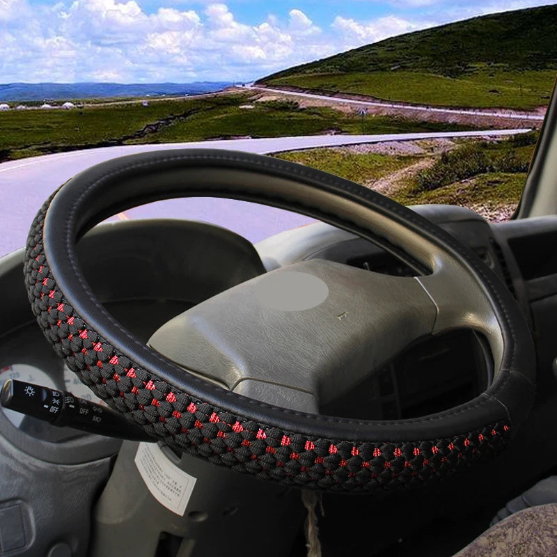 Car Steering Wheel Cover Wrap Volant Ice Silk Truck Lorry Bus Non-slip Diameters For 36 38 40 42 45 47 50 CM Auto Accessories CM World