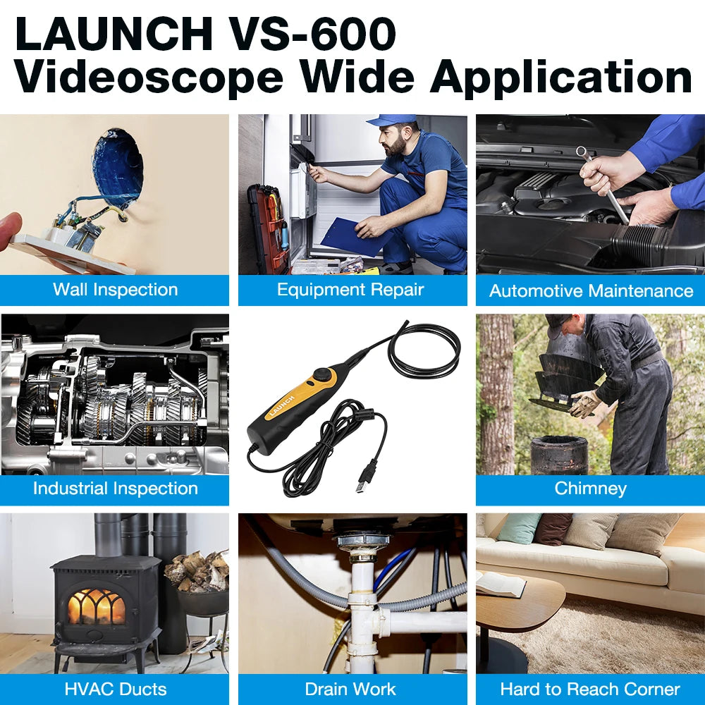 Launch VSP-600 Inspection Camera Videoscope 5.5MM VSP600 Borescope For Viewing&Capturing Video&Images of Hard-to-reach for x431 CM World