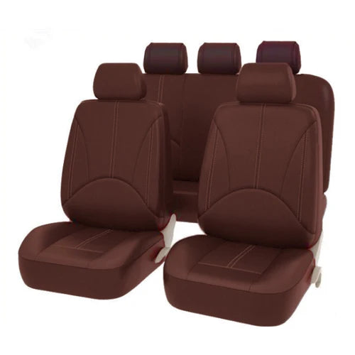 Universal Car Seat Cover Protector PU Leather Front & Rear Seat Back Cushion Pad Mat Backrest for Auto Interior Truck SUV Sedan