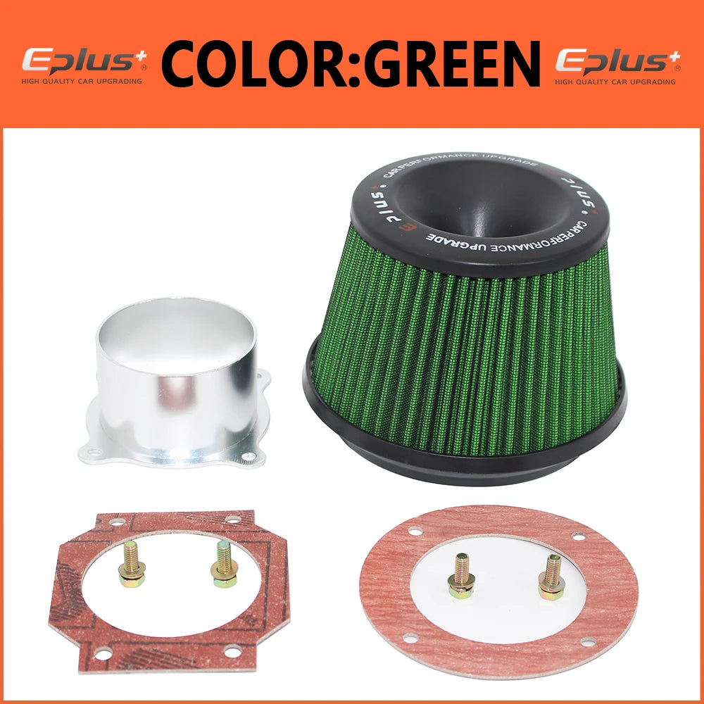 EPLUS Car Filters Air Intake System High Flow Filtre A Air Voiture Universal Connecting Base Red Green 3inch 76mm Automobiles CM World