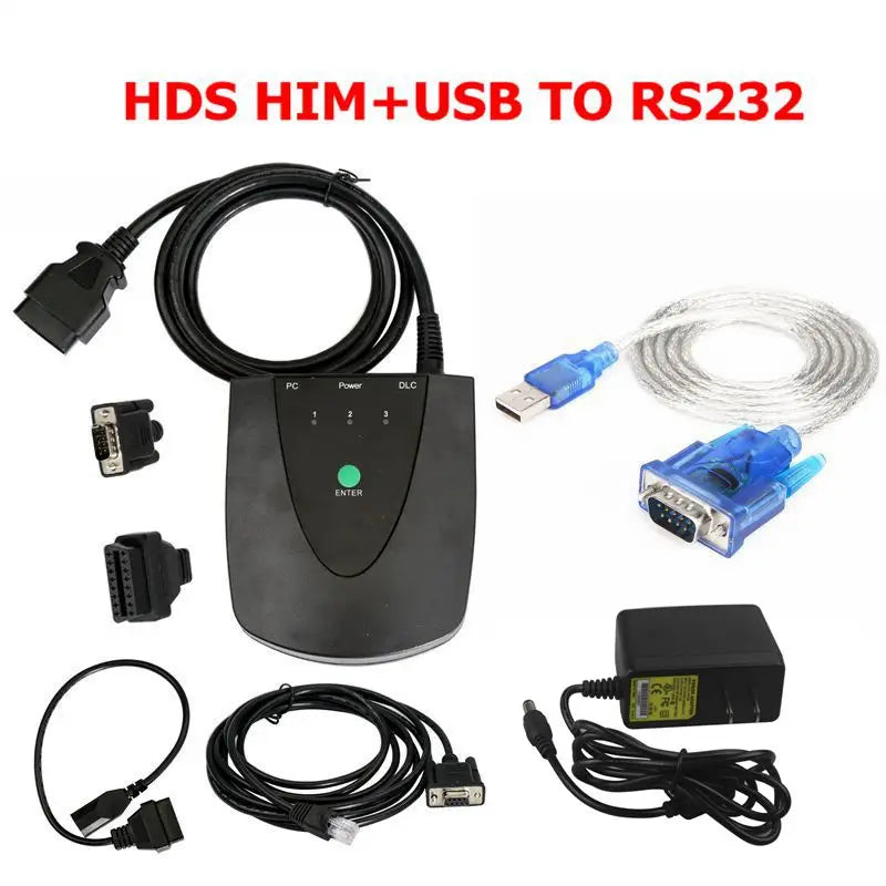 Newest V3.104.024 For Honda HDS HIM Diagnostic Tool with Double Board HDS HIM with Z-TEK USB1.1 To RS232 Convert Connector CM World