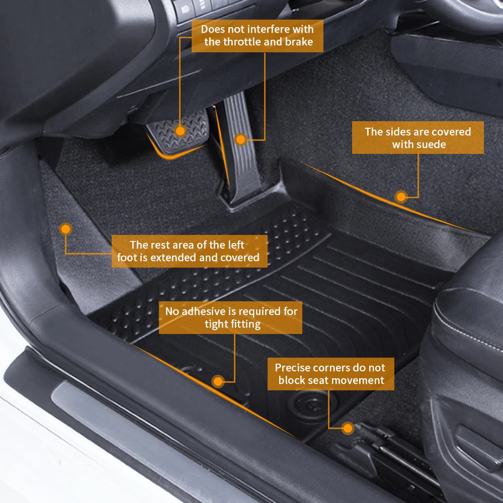 For Audi Q5L 2018-2024  Rubber Floor Mats Waterproof Non-Slip Fully Surrounded Car Accessories Car Rugs TPE Foot Pad