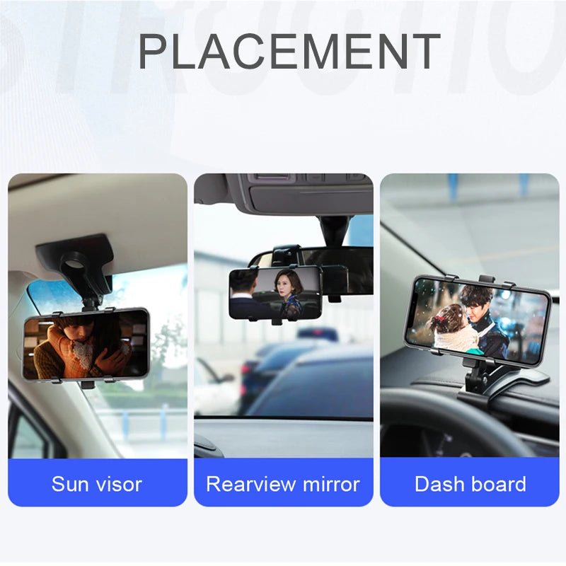 360 Degrees Car Phone Holder Universal Smartphone Stands Car Rack Dashboard Support for Auto Grip Mobile Phone Fixed Bracket CM World
