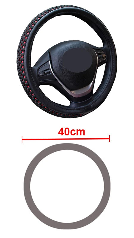 Car Steering Wheel Cover Wrap Volant Ice Silk Truck Lorry Bus Non-slip Diameters For 36 38 40 42 45 47 50 CM Auto Accessories CM World