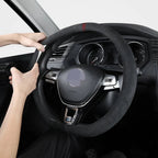 38cm Suede Leather Car Steering Wheel Cover Wear-Resistant For BMW E90 F01 F06 F10 F15 F16 F20 F21 F25 F26 F30 F32 F82 M3 G20 X5 CM World