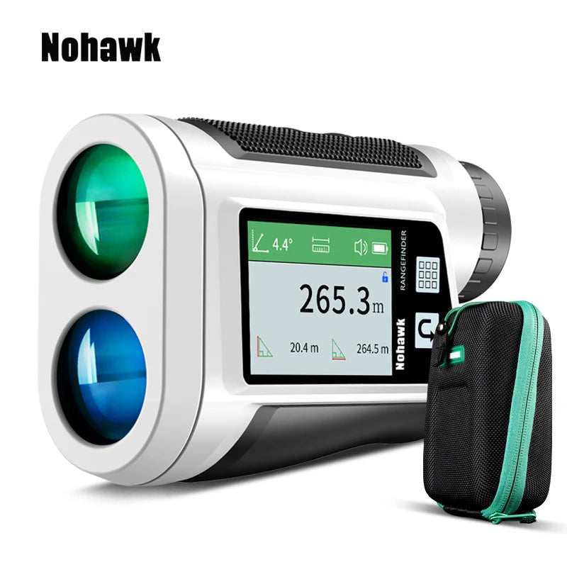 NOHAWK Multi-function Golf Rangefinder, Side Screen Display And Voice Announcement,  Flag Lock Vibration for Golfers And Hunters CM World