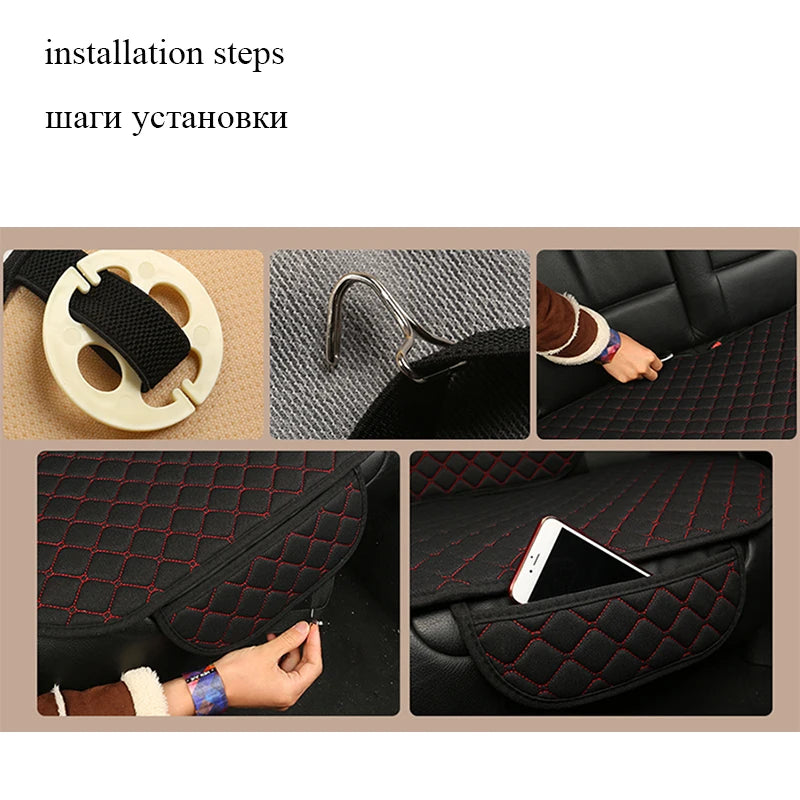 Universal Car Seat Cover Protector Linen Front Rear Back Flax Summer Cushion Pad Mat Sedan Suv Pick-up Car Interior Accessories CM World