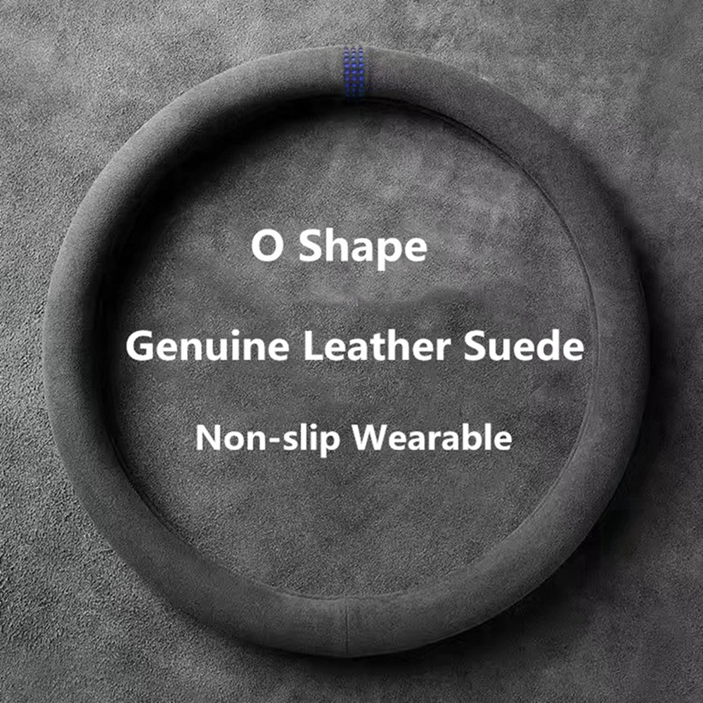 38cm Suede Leather Car Steering Wheel Cover Wear-Resistant For BMW E90 F01 F06 F10 F15 F16 F20 F21 F25 F26 F30 F32 F82 M3 G20 X5 CM World