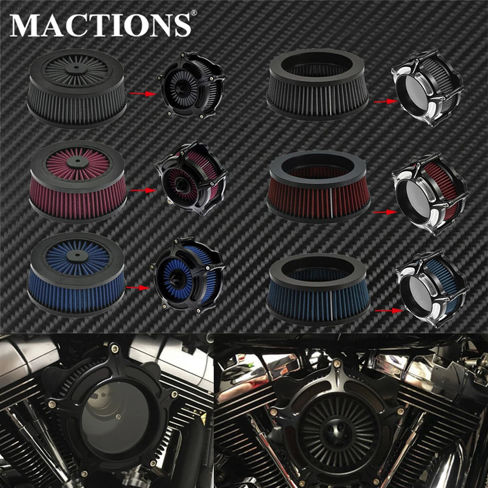 1PC Motorcycle CNC Replacement Air Cleaner Intake Filter System Inner Element For Harley Sportster XL Touring Softail Dyna FXDLS CM World