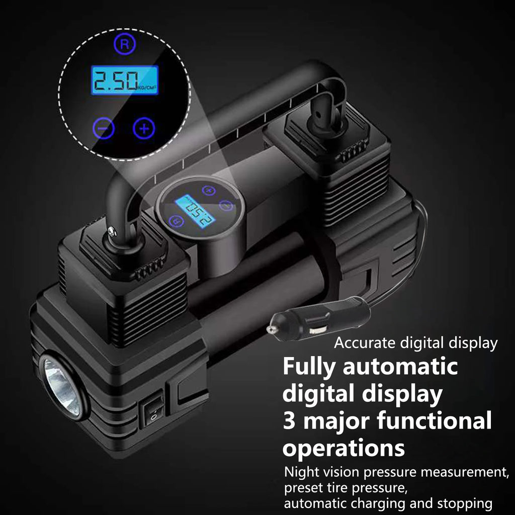 Car Tire Pump Auto Air Compressor Digital Display 12V Portable Auto Air Pump Up To 150 PSI Vacuum Tire Pump Car Accessories CM World