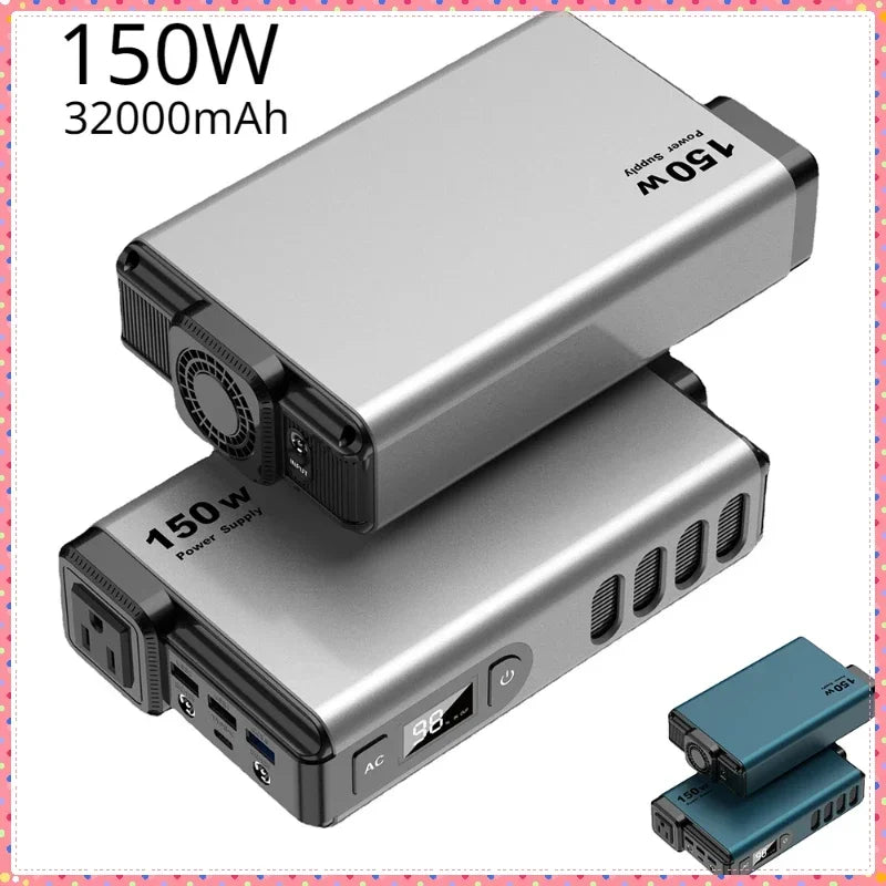 150W Portable Outdoor Power Bank 32000mAh External Battery Pack Fast Charger mobile power station energy storage battery AC DC