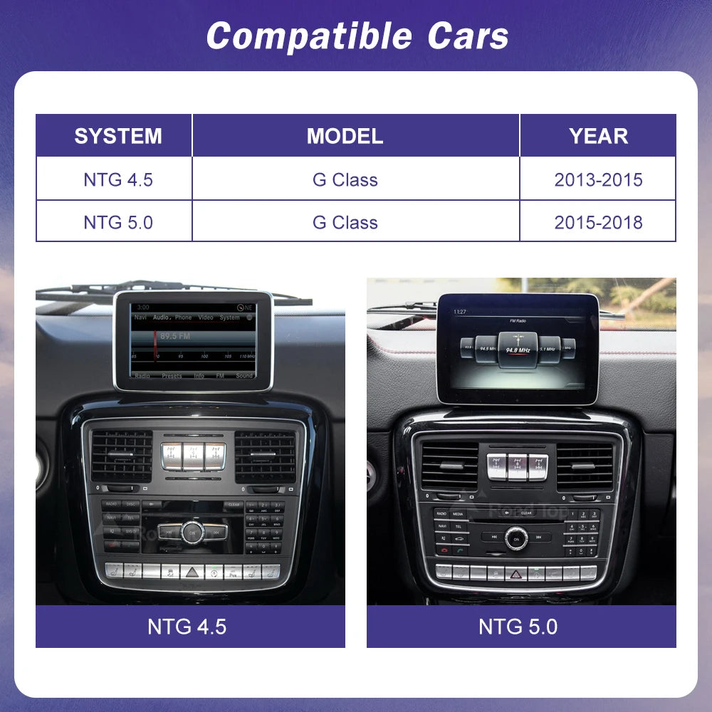 Linux Car Multimedia Touch Screen for Mercedes Benz G Class W463 2013-2018 Android Auto Wireless CarPlay Airplay Mirroring Radio
