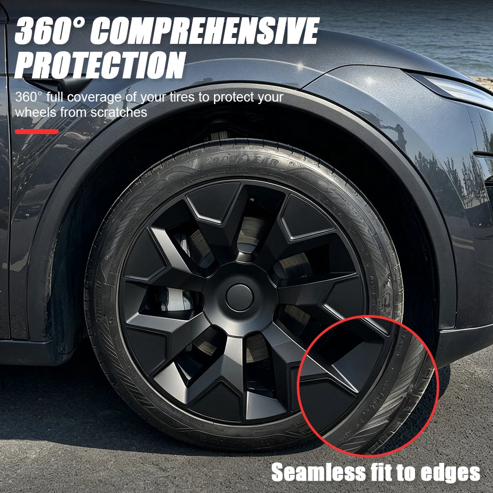 Full Rim Cover 4PCS Hub Cap 19 Inch for Tesla Model Y Wheel Cap Performance Automobile Hubcap Gemini Wheel Accessories 2018-2024
