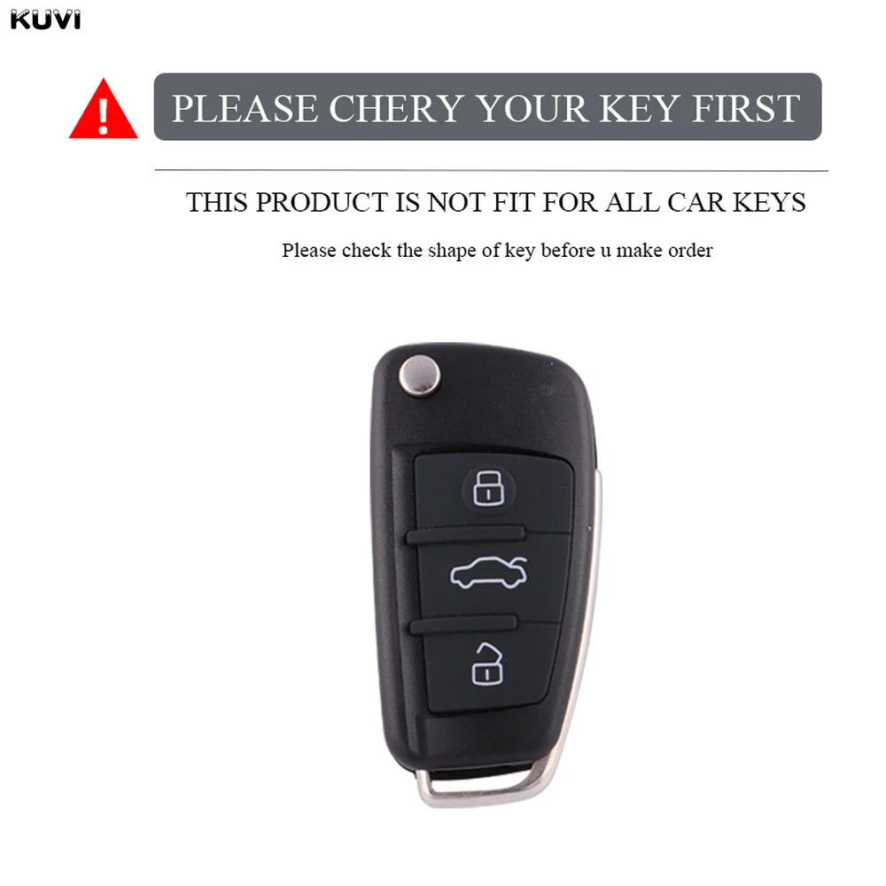 For Audi A1 A3 8P 8L A4 A5 B6 B7 A6 A7 C5 C6 4F Q3 Q5 Q7 Q8 TT S3 S4 S6 RS Fashion TPU Car Flip Key Case Cover Shell Accessories CM World