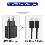 PD 45W USB C Charger Super Fast Charging Adapter For Samsung Galaxy S24 S23 S22 S25 Ultra A55 A16 A56 Phone Charger Type C Cable Car Mobile World