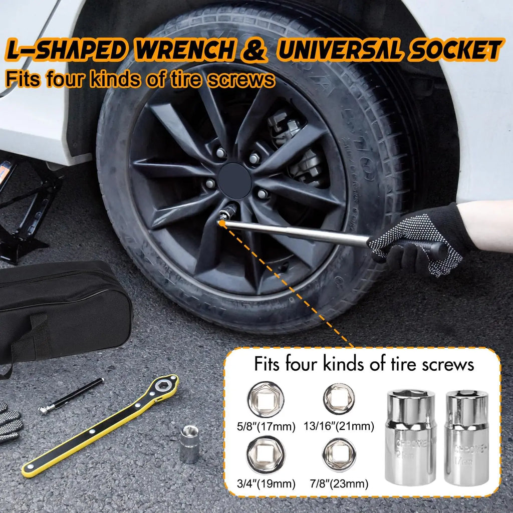 2.5 Ton Car Jack Kit Scissor Jack 5511 lbs Tire Jack Tool Universal Car Emergency Kit with Lug Wrench Tire Changing for Car SUV CM World