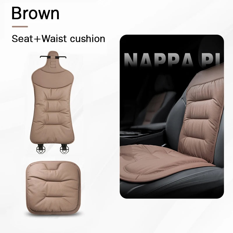 Universal Car Seat Cover Leather Cars Seat Waist Cushion Covers Four Season Auto Interior Seats  Protection Pad Car Accessorie CM World