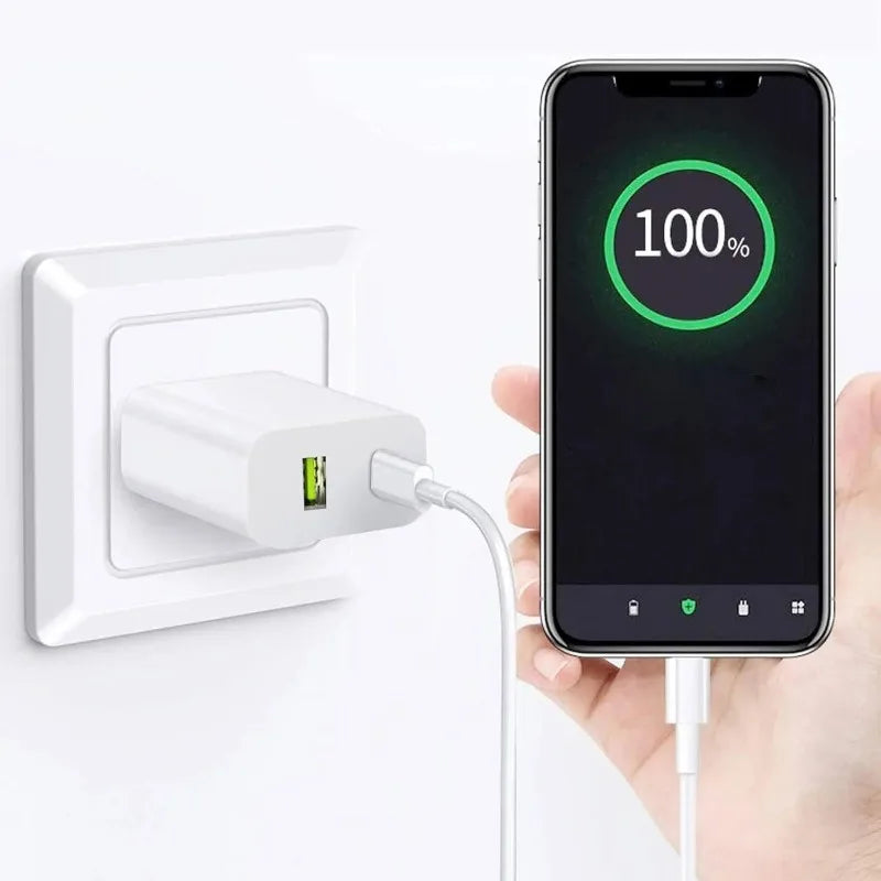 5V 2.4A Universal USB PD Fast Charger For iPhone 15 iPad Samsung Xiaomi Huawei Tablet Laptop US EU Plug Dual Port Power Adapter