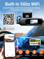 Dash Cam for Cars 4K UHD Recording Front Rear Car Camera HDR Night Vision Recorder Built in Wi-Fi 24H Parking Mode APP Monitor Car Mobile World