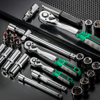 53 PCS Set of 1/4 Inch Socket Ratchet Wrench Set, Socket Drill Bit Extension Rod Automotive Repair with Case Car Repair Househol CM World