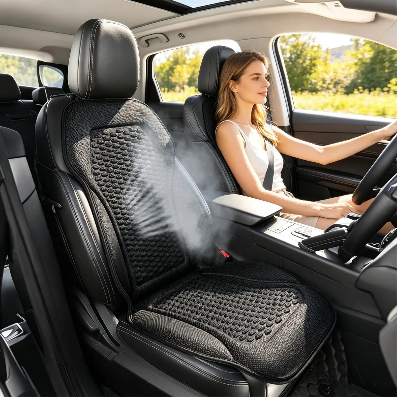 Summer Cooling Seat Cushion Breathable Car Seat Covers Bump Massage Automobiles Seat Cover Universal Seat Protector Pad Car Mobile World