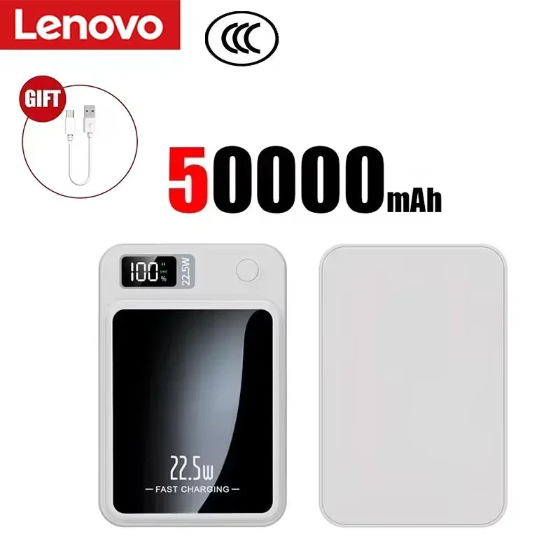 Lenovo 500000mAh Wireless Power Bank Portable Magnetic Fast Charger For Magsafe Auxiliary Battery For Xiaomi Huawei iphone