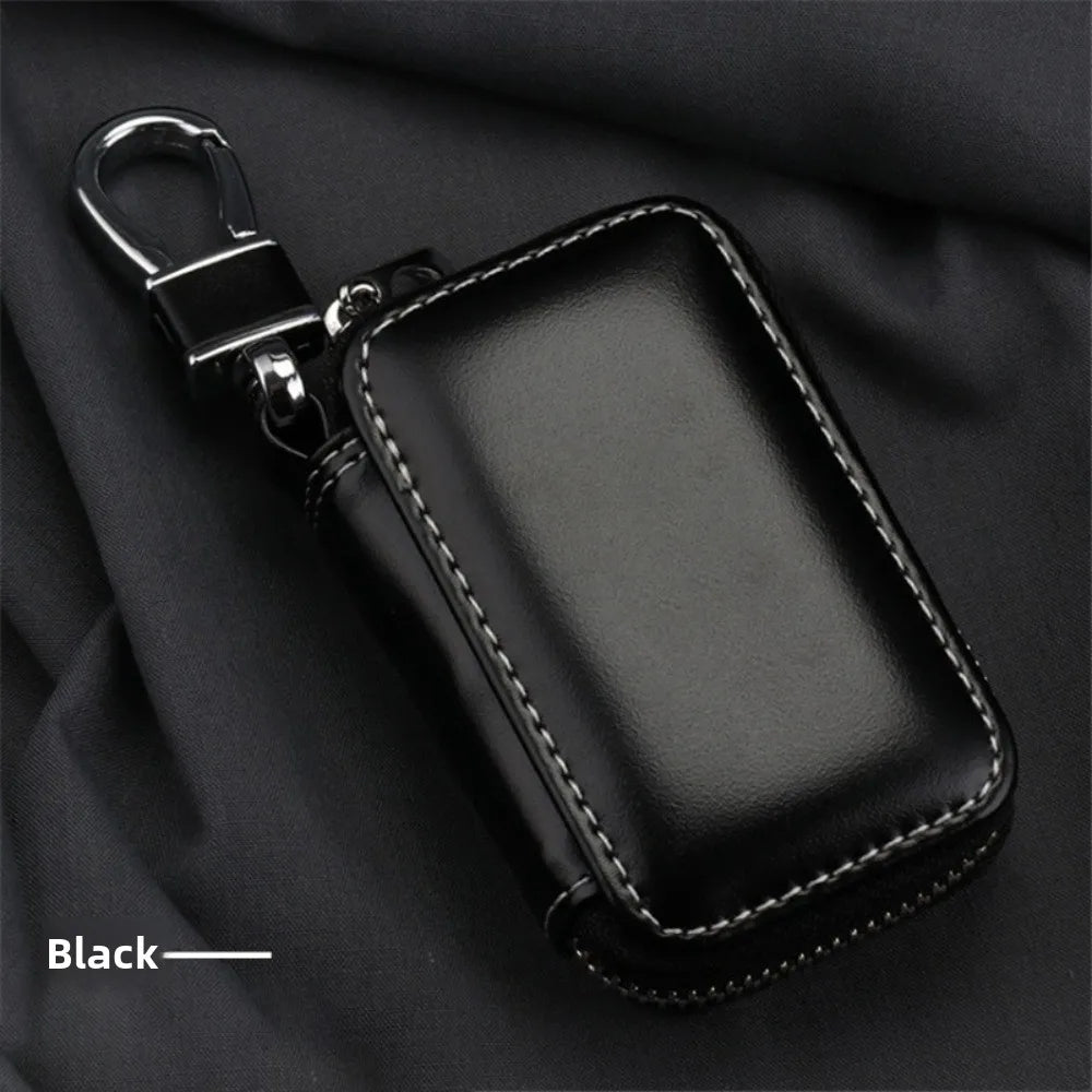 Trendy Leather Keychain Pouch Zipper Bag Key Wallets Car Key Case Cover Storage Bag Key Holder Organizer Men Women