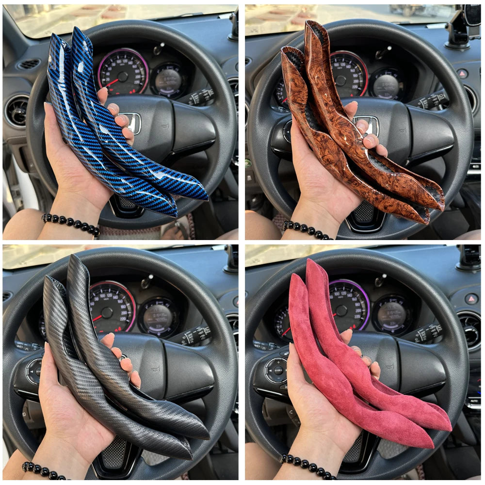 2PCS Universal Car Steering Wheel Booster Leathert Cover Non-Slip Auto Interior Steer Protector interior Decoration Accessories CM World
