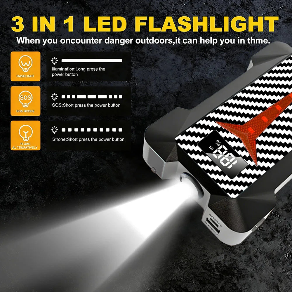 Car Jump Starter Car Booster Device Charger Battery Less Portable Car Starting for Emergency Device Jump Start