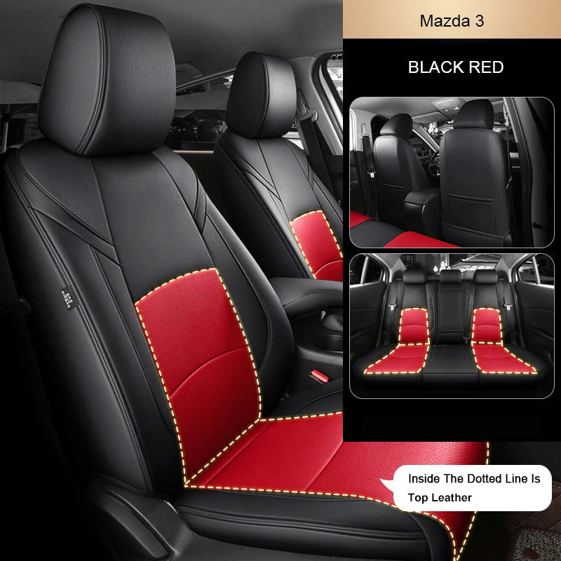 For Mazda 3 6 CX-5 CX-30 Custom Fit Car Seat Covers Accessories Full Covered Top Quality Leather Full Set 2 Rows 5 Seat CM World