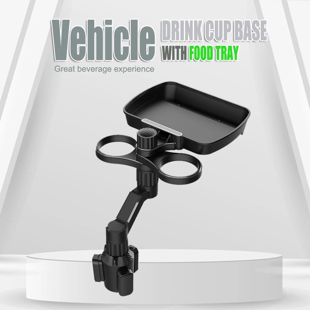Multifunctional Vehicle Drink Cup Base with Food Tray Cell Phone Holder Adjustable Base Car Upholstery Accessories CM World