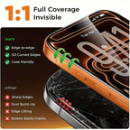2pcs Screen Protector for iPhone 17 13/14/15/16 Plus/Pro/ProMax Anti Fingerprint Full Cover Installation Tools HD Tempered Glass