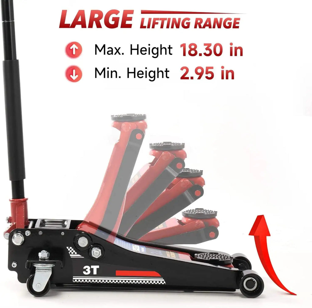 Big Power 3T Two Piston Low Heavy Duty Hydraulic Floor Jack for Cars Lift or Trucks Lifting Jack Tool Jacks crocodile Jack