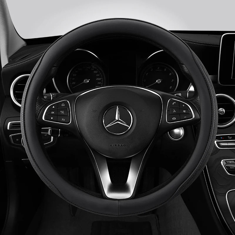 Car Anti-Slip Leather Steering Wheel Cover Universal Car Steering Wheel Protective Cover Fashion Style 38cm Sport Style Cool CM World