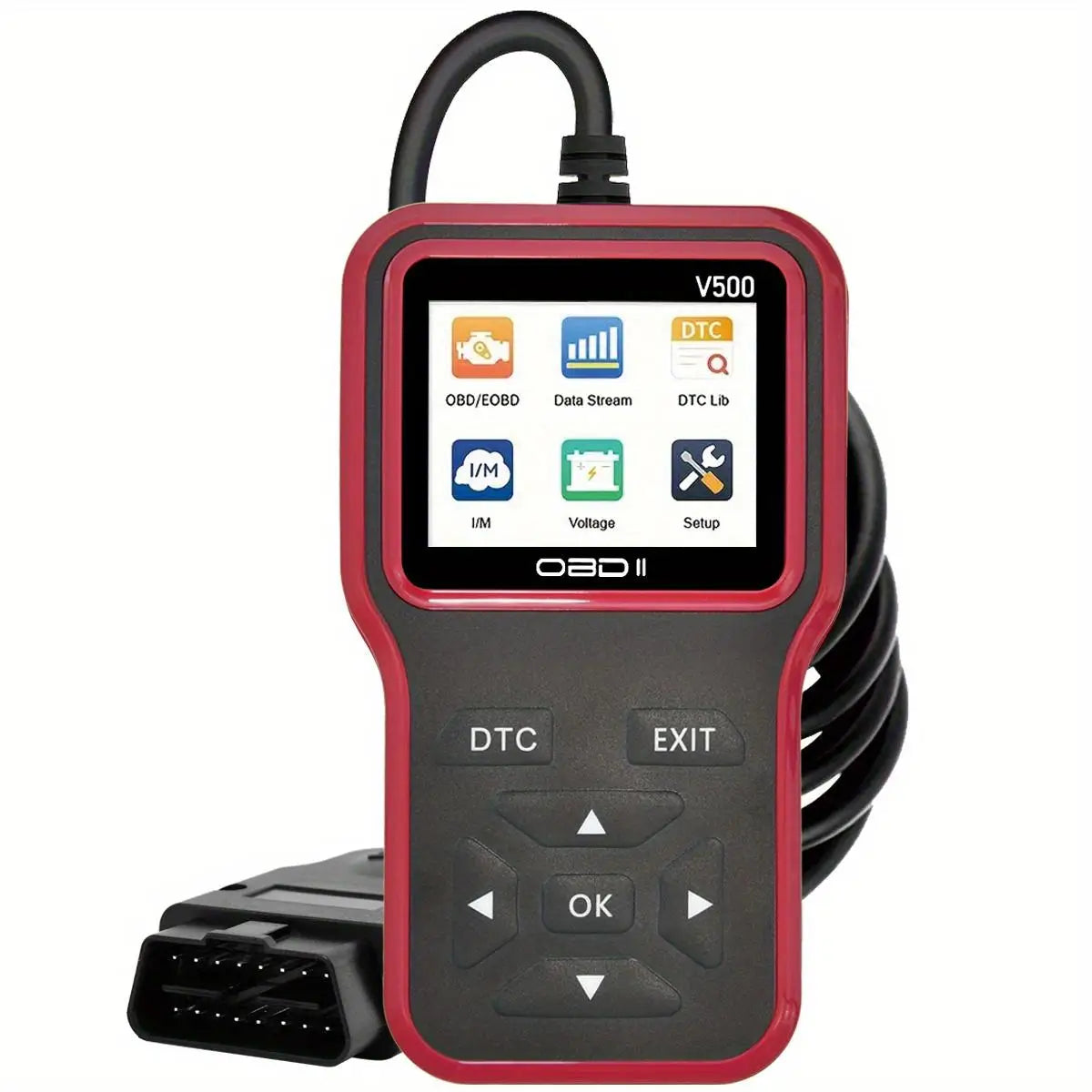 Car OBD2 Scanner Diagnostic Tool Code Reader, Car Voltage Tester Engine Fault Code Scanner, Charging Tester Diagnostic Tool V500 Car Mobile World