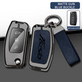 New Auto TPU Zinc Alloy Key Case Bag For Ford Fiesta Logo Car Key Chain Car Metal Key Shell Car Interior Decoration Accessories CM World
