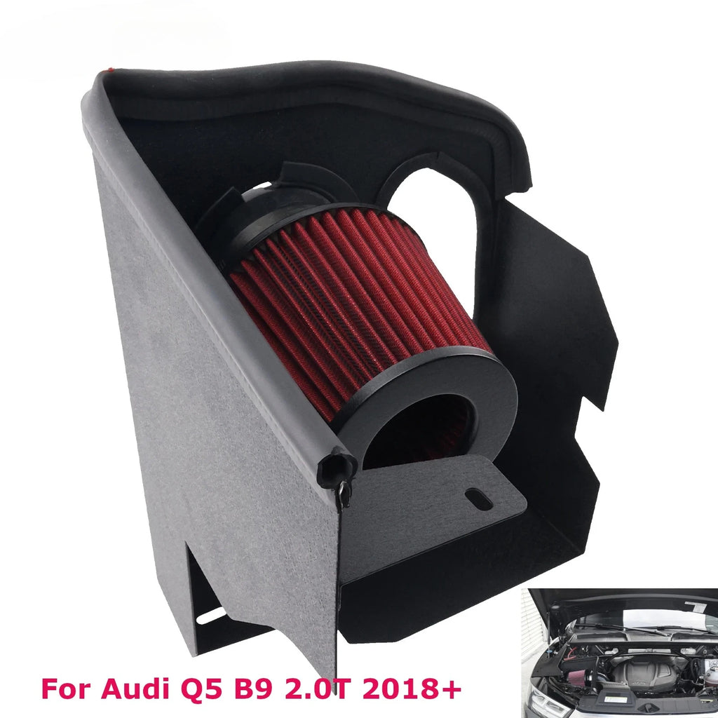 2018+ High Flow Cold Air Intake Kit - Dry Air Filter + Heat Shield For Audi Q5 B9 2.0T 45 TFSI Engine Parts CM World