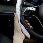 1/2PCS Laser Carbon Fiber Silicone Car Steering Wheel Cover 1K Micro Fiber Leather PVC Wheel Booster Cover Non-Slip Universal