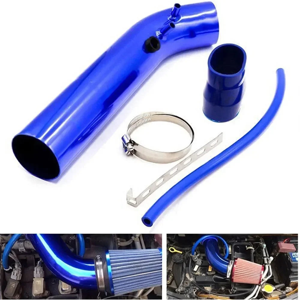 Universal Aluminum Car Air Intake Pipe Kit 3'' Inch 76mm Pipes Cold Air Intake System Duct Tube Kit Air Filter