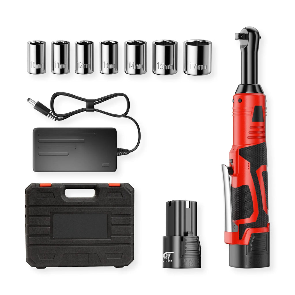3/8" Cordless Electric Wrench 55Nm 6'' Extended Ratchet Wrench 12V Rechargeable Angle Wrench Car Repair Tools