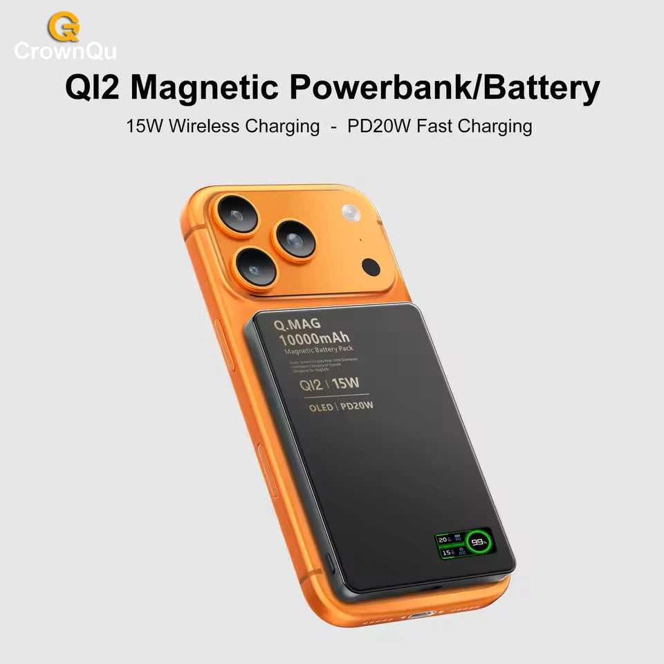 Magnetic Wireless Powerbank Qi 2.1 USB-C Fast Charging External Battery for iPhone 12-17 Pro Airpods Apple Watch Xiaomi 10000mAh Car Mobile World