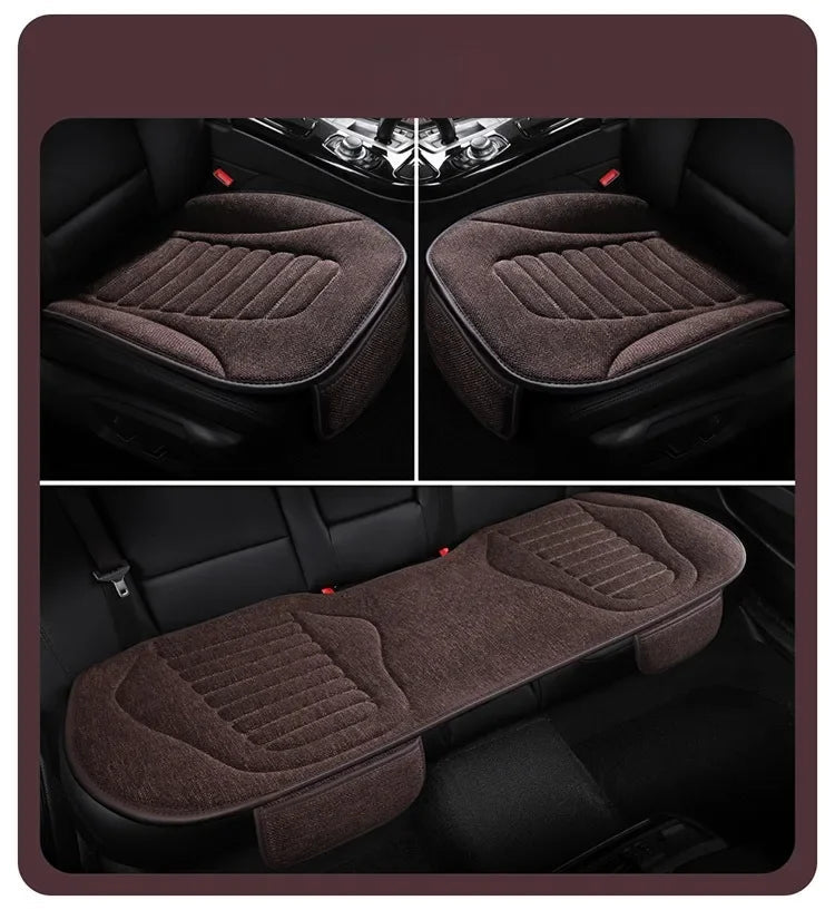 Flax Universal Car Seat Covers Four Season Breathable Car Seat Protector Pad Auto Accessories Interior Car Seat Covers Full Set CM World