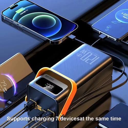 120W 150000mAh Fast Charging Power Bank Large Capacity Outdoor Mobile Power Supply External Spare Battery for Outdoor Camping Car Mobile World
