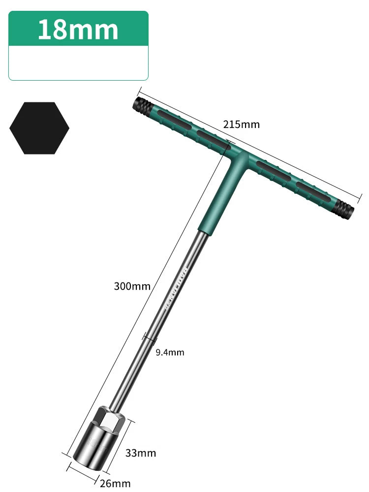 6-19mm T Socket Torque Wrench Rubber Handle Hex Key Mechanics's Driver Repair Socket Set Car Mechanical Workshop Tool Hand Tools