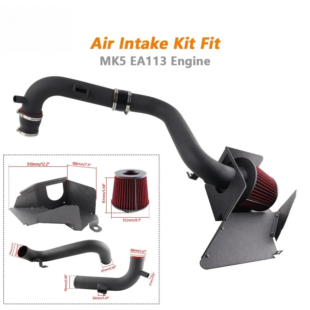 Air Filter Cold Air Intake Kit Fit for VW MK5 Golf MK6 GTI Passat Caddy Seat Leon Audi TT A3 Skoda Octavia EA888 GEN2 1.8T 2.0T