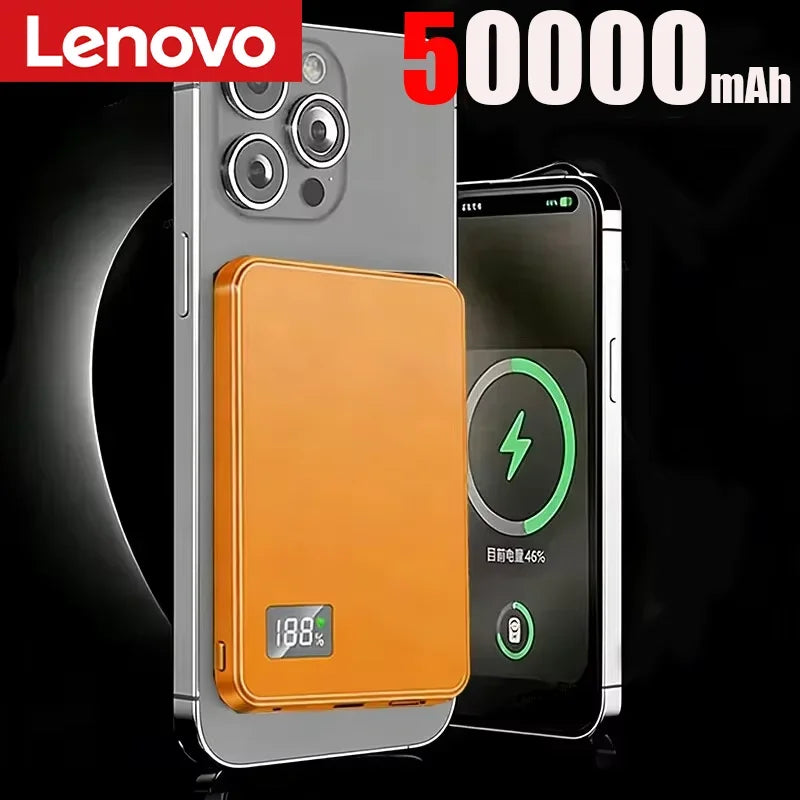 Lenovo Large Capacity Magnetic Power Bank  20W Wireless Fast Portable Charger for Magsafe Powerbank for iPhone Samsung 2026 New Car Mobile World