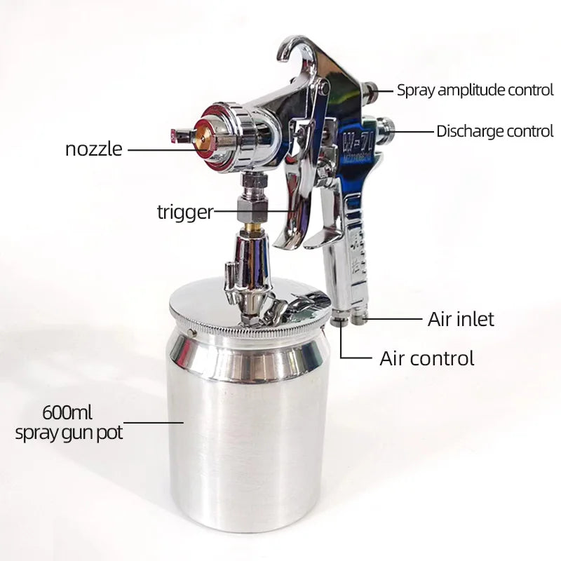 W71 Low Gun OOT Pneumatic Spray Paint Gun Household Airbrush Pneumatic Tools 1.0 1.3 1.5 1.8 Nozzle Sizes for Wholesale CM World