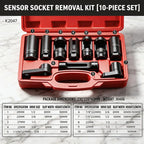 Universal Oxygen Sensor Socket Set O2 Lambda Sensor Removal Tool Kit Automotive Wrench Remover Installer Multi Size Box Tool
